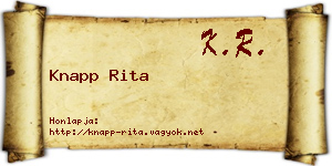 Knapp Rita névjegykártya